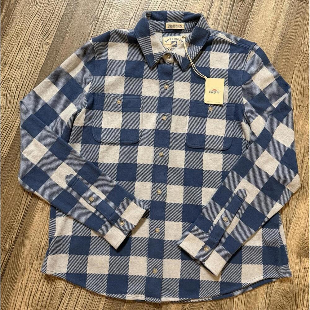 Faherty Legend Sweater Shirt Sky Ridge Blue Sz XL NWT